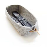 Remote Control Storage – Medium Grey Wool Felt