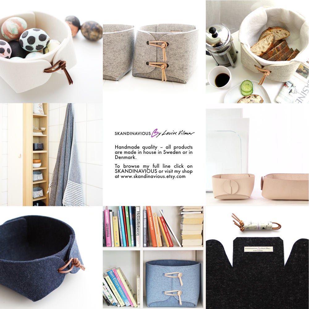 Various felt containers from Skandinavious By Louise Vilmar