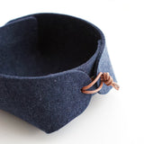 Small organizer — dark denim blue wool felt